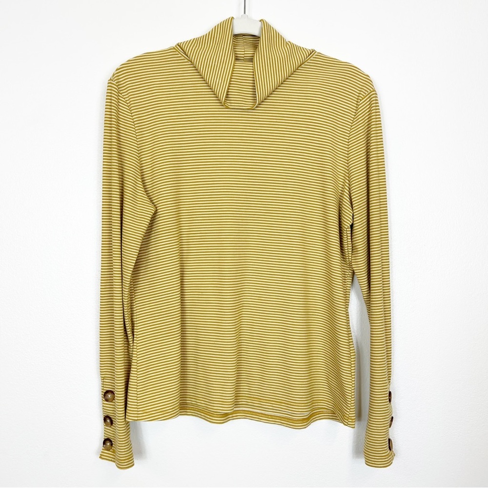 Tahari Long Sleeve Striped Turtleneck Size Large